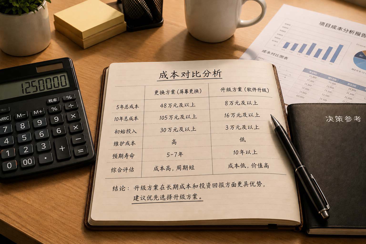 LED屏换新几十万，软件升级只要几万，哪个更划算？附成本测算公式